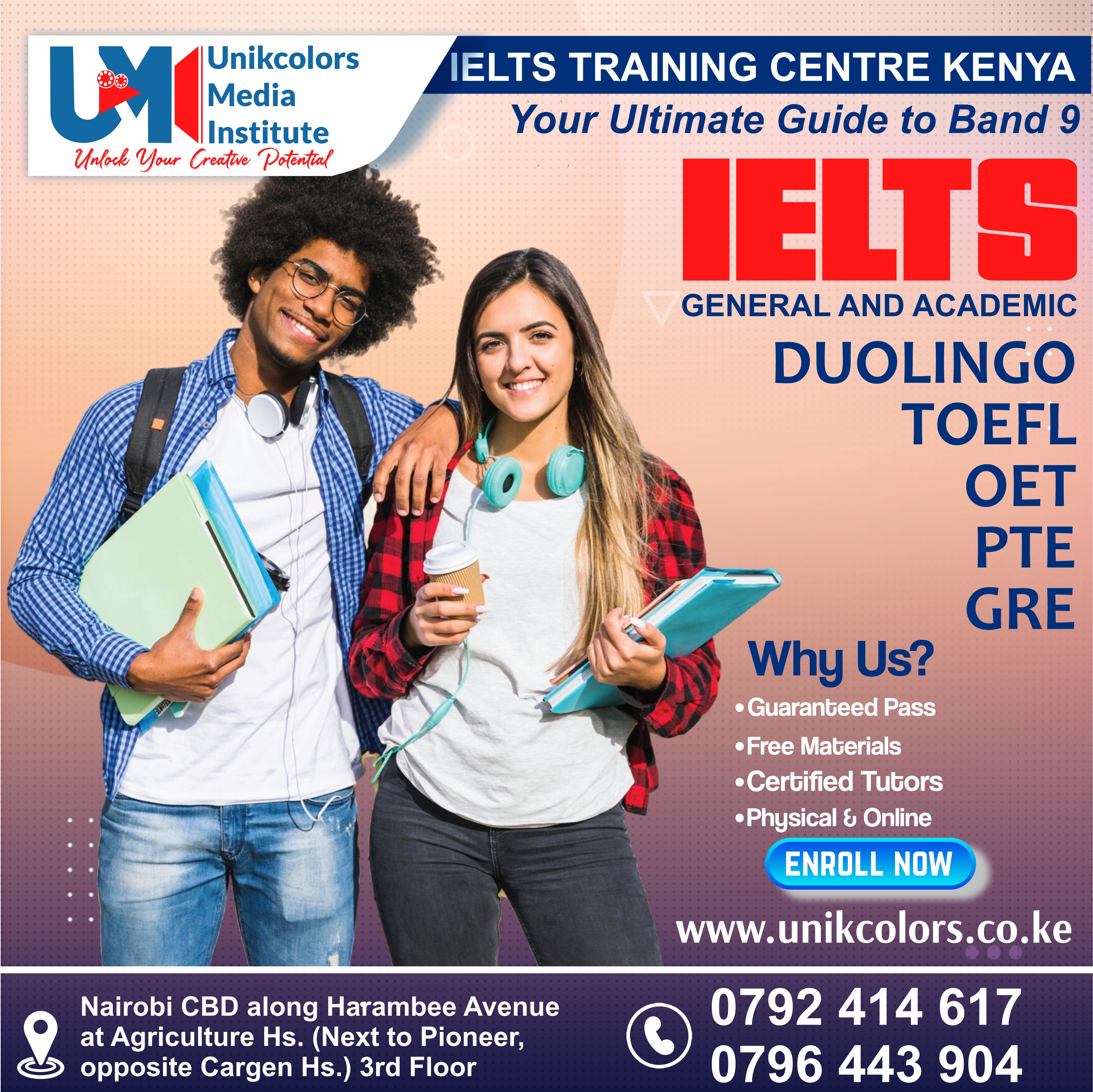 IELTS TRAINING CENTRE KENYA - IELTS PREPARATION | OET | TOEFL | PTE | GRE | DUOLINGO